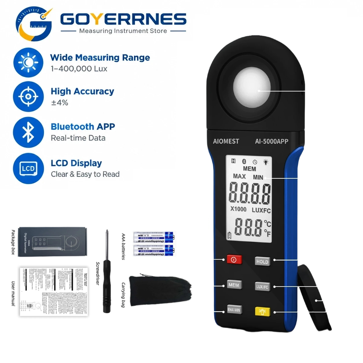 Digital Lux Meter 1-400000Lux  - Photography Lighting Meter recension och pris