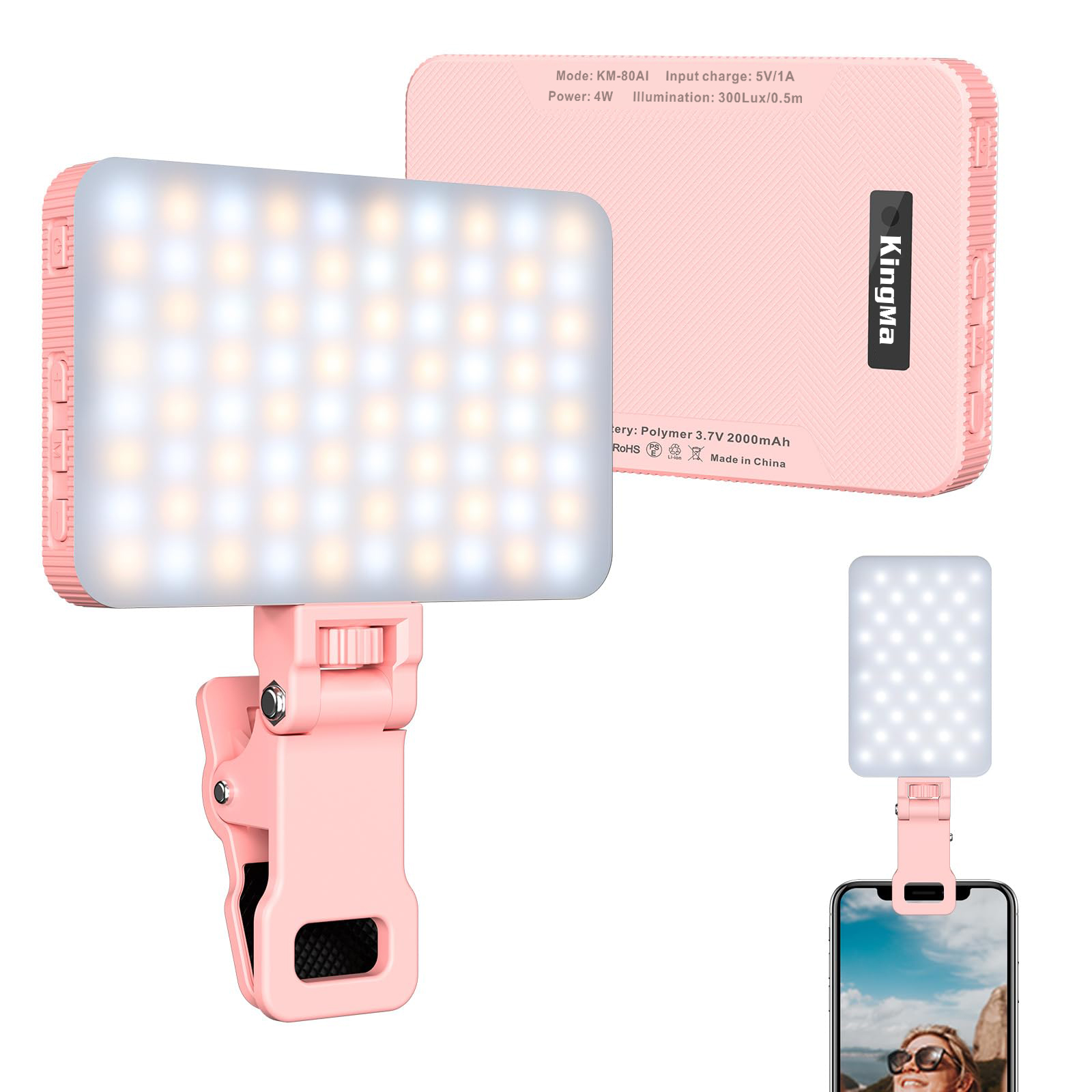 King Ma Pink Rechargeable Self - Photography Lighting Handheld recension och pris