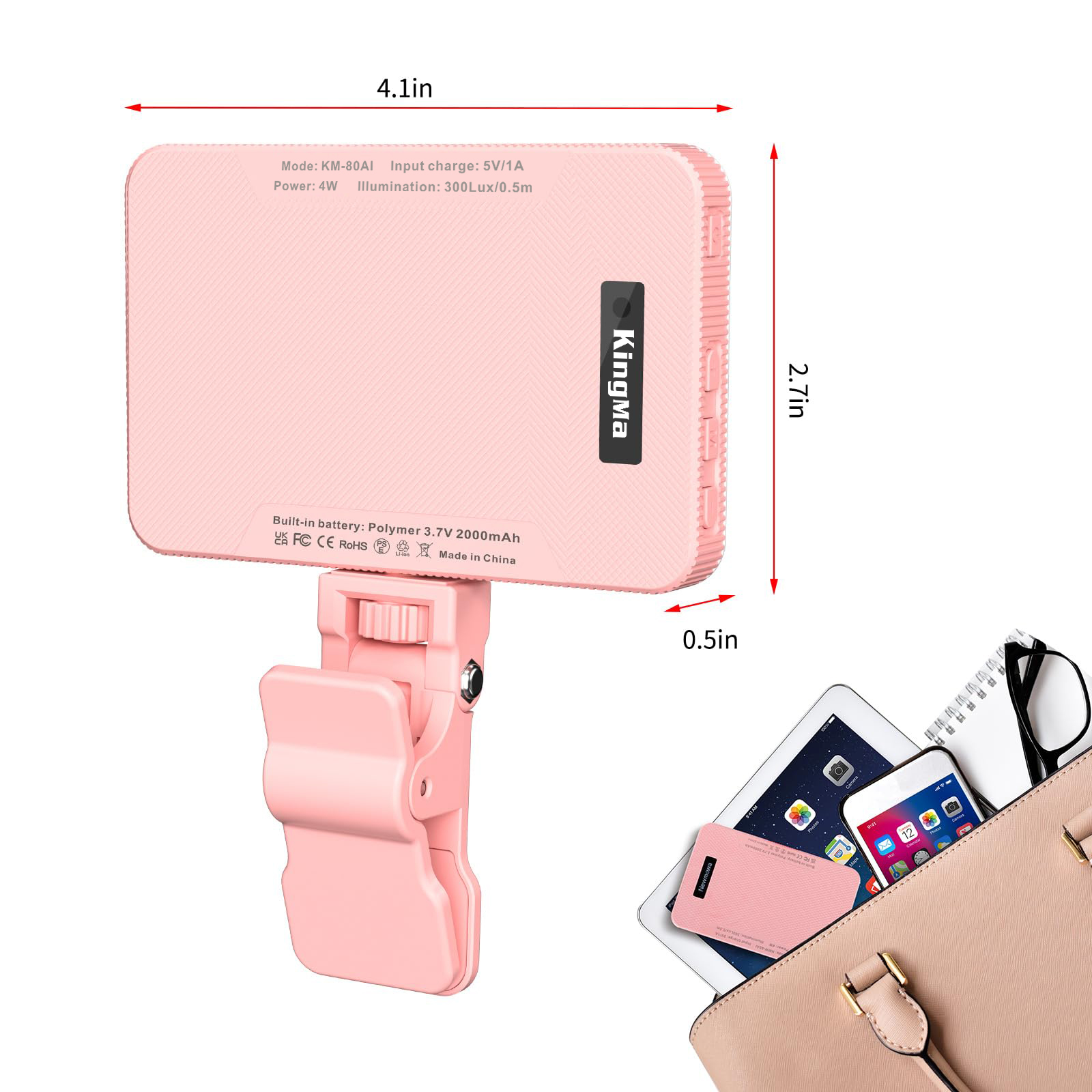 King Ma Pink Rechargeable Self - Photography Lighting Handheld recension och pris