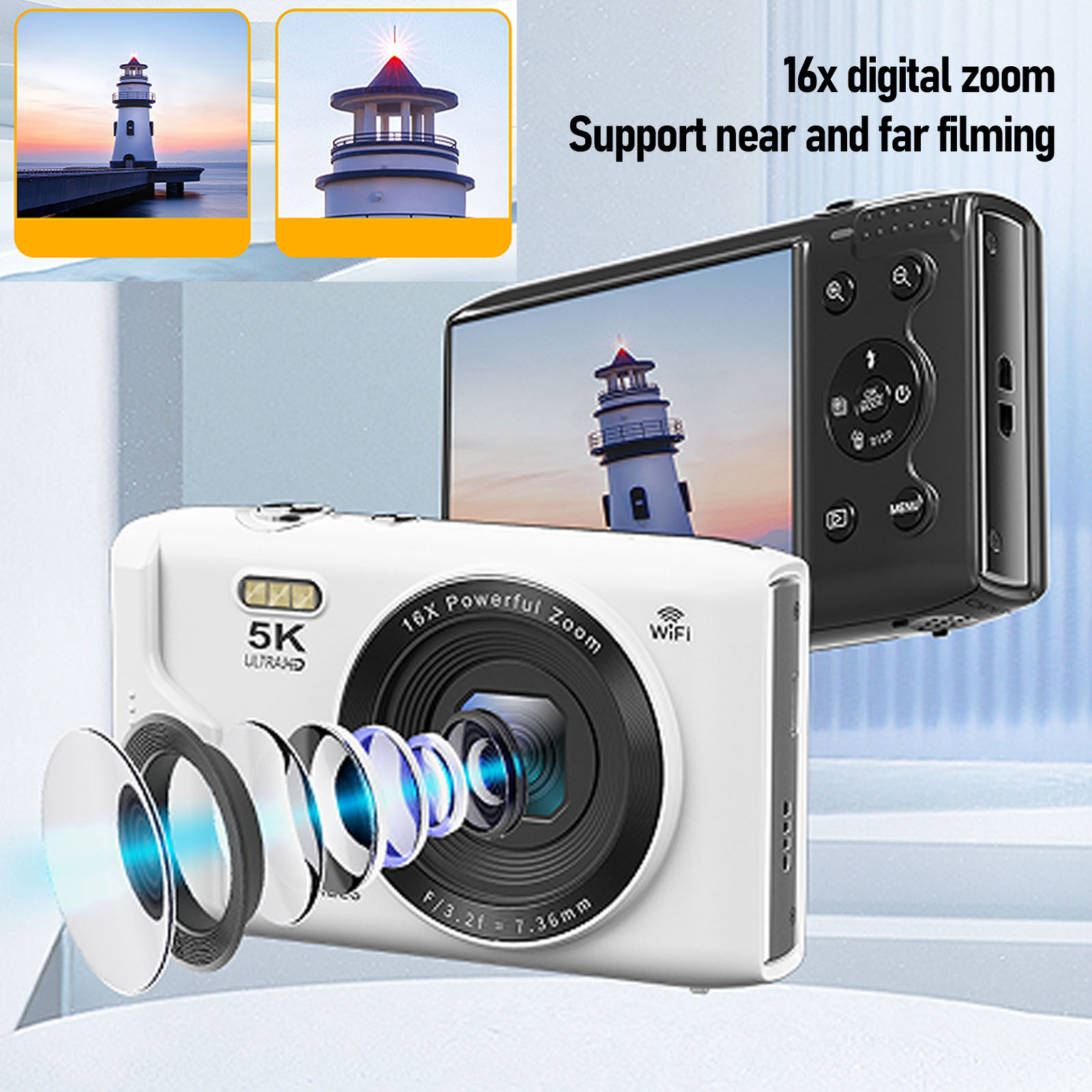 5K Digital Camera 72MP 16X Zoo - Photography Lighting For Beginners recension och pris