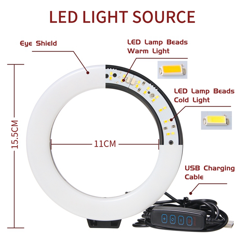 16CM Dimmable Ring Light Led S - Photography Mobile Lighting recension och pris